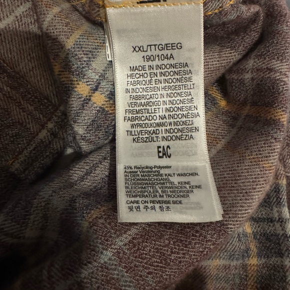 MARMOT Men’s Jasper Plaid Flannel Long Sleeve Shirt Flap Pockets in Fig, SizeXXL - Picture 8 of 8